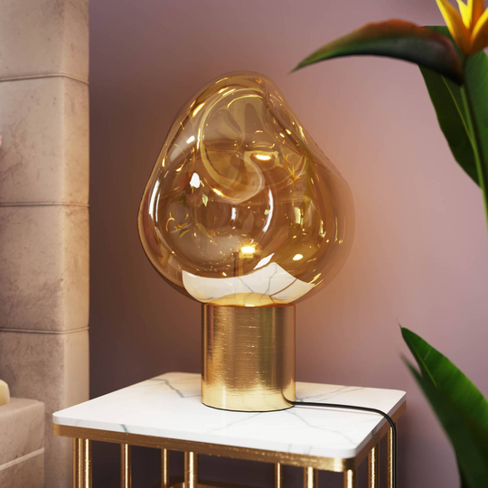 KARE Dough bordlampe med glasskjerm, gull