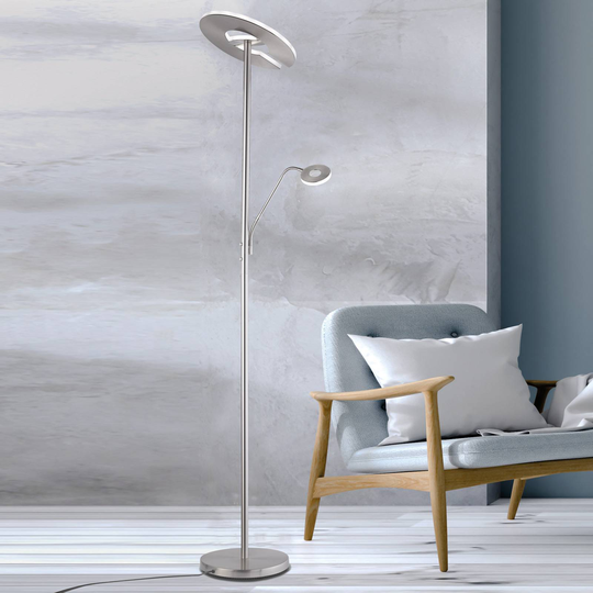 Dent LED-uplight med lesearm, CCT, nikkel