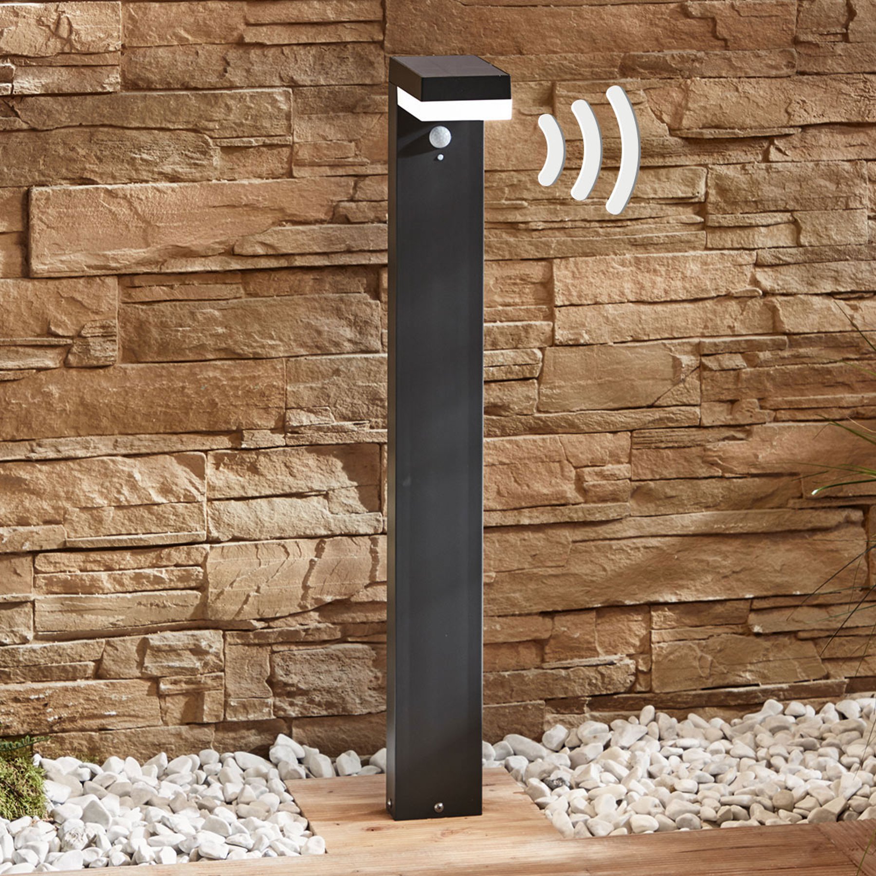 LED-solcelle-pullertlampe Chioma med sensor