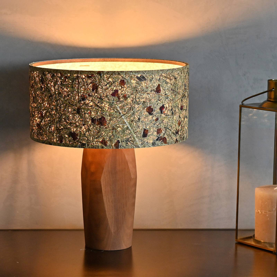LeuchtNatur Pura LED-bordlampe valnøtt/roser