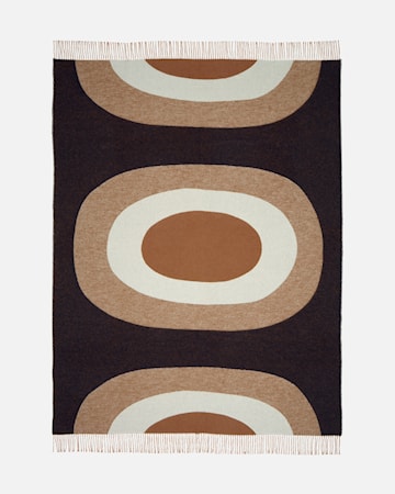 Melooni Pledd 130 x 170 cm Svart/Beige/Hvit