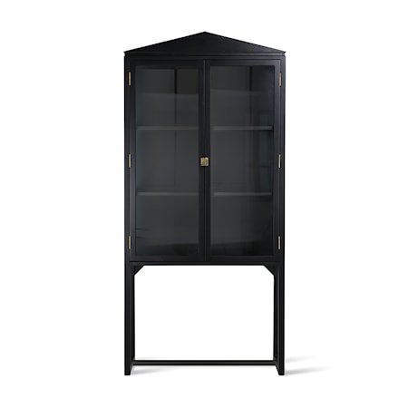 Crested Cabinet Showcase Svart Tre