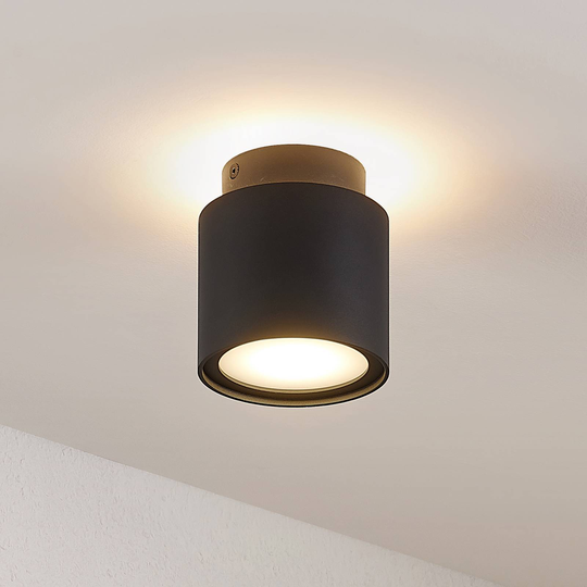 Arcchio Walisa LED-taklampe, melkeglass, svart
