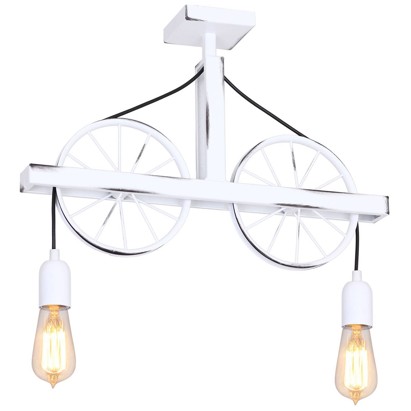 844 taklampe med hjul, 2 lyskilder, hvit