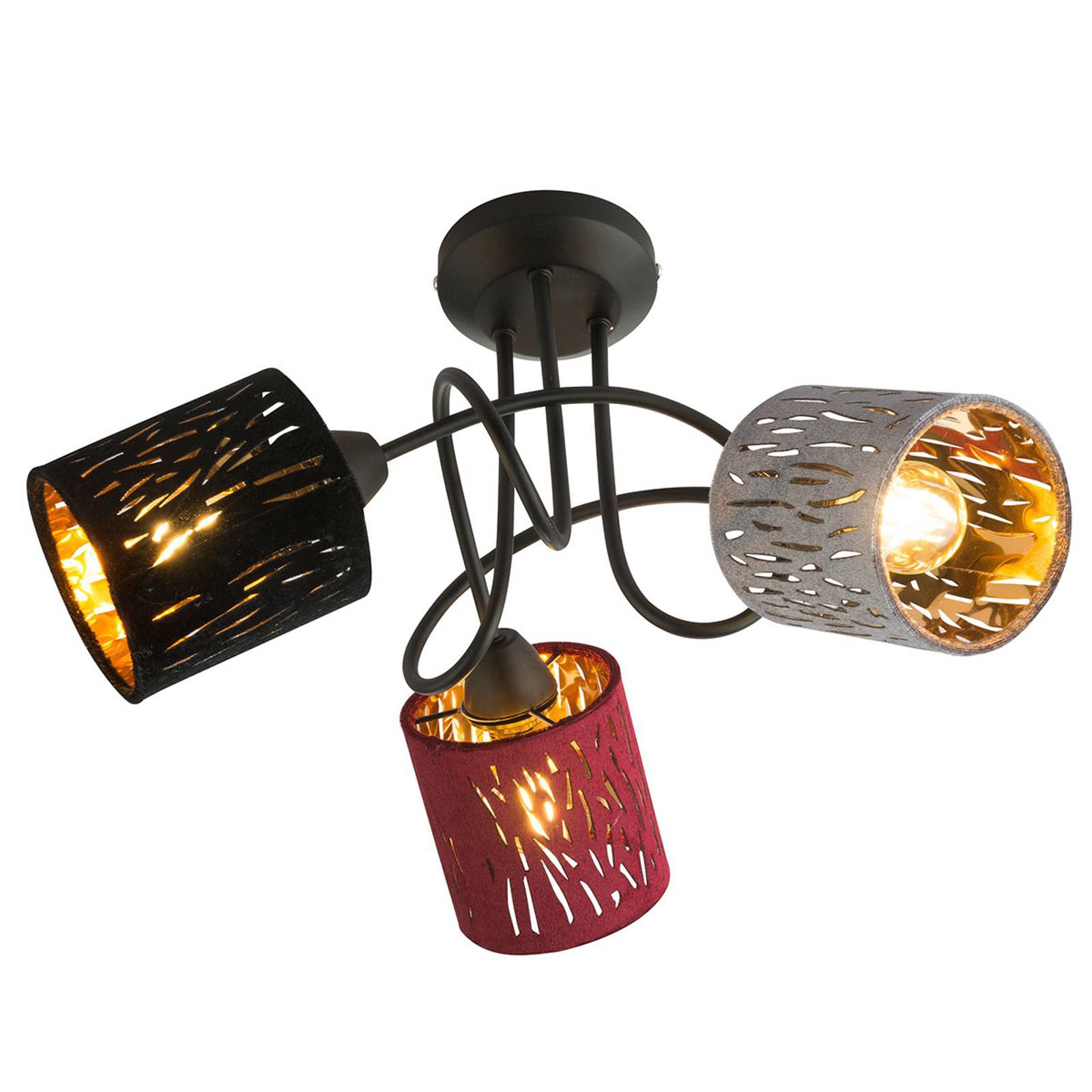 Taklampe Ticon med tre fargede skjermer