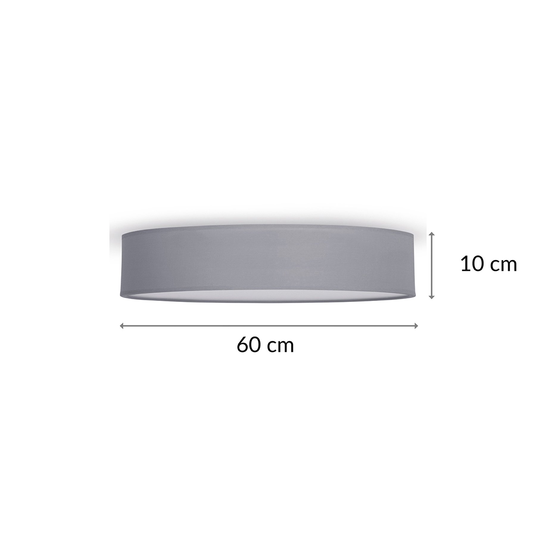 Taklampe Mia, grå, Ø 60 cm