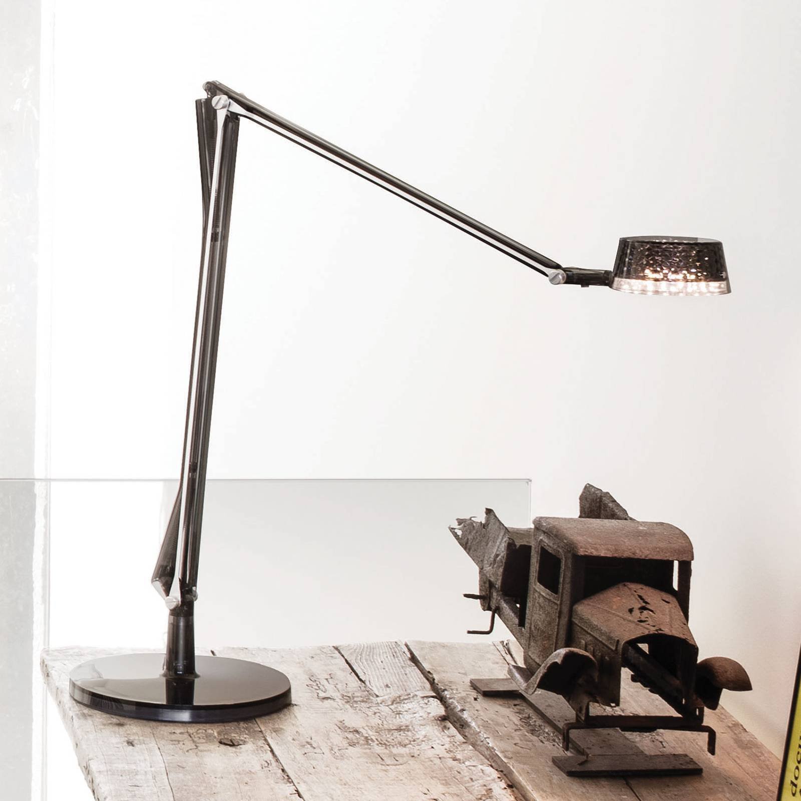 Justerbar LED bordlampe Aledin Dec, røykgrå