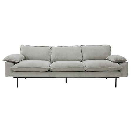 Retro Sofa 3-seter corduroy rib Cream