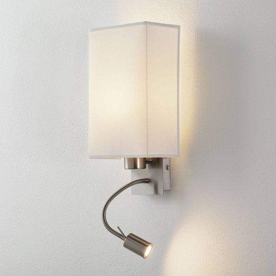 Lucande Patrik vegglampe leselampe kantet hvit