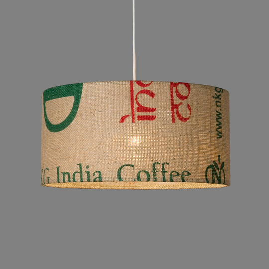 Hengelampe N°25 Perlbohne av jute-kaffesekk