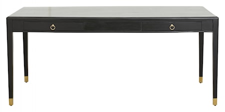 Ems skrivebord m/2 skuffer, svart tre