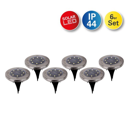 LED-deko-solcelle-gulvlampe med jordspyd Kian 6er