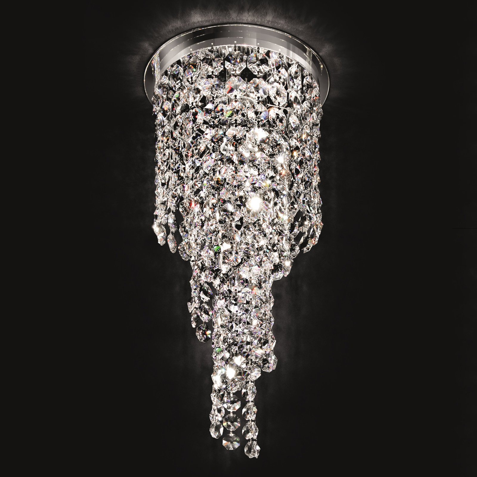 Spiralformet krystall-taklampe Shine 30 cm