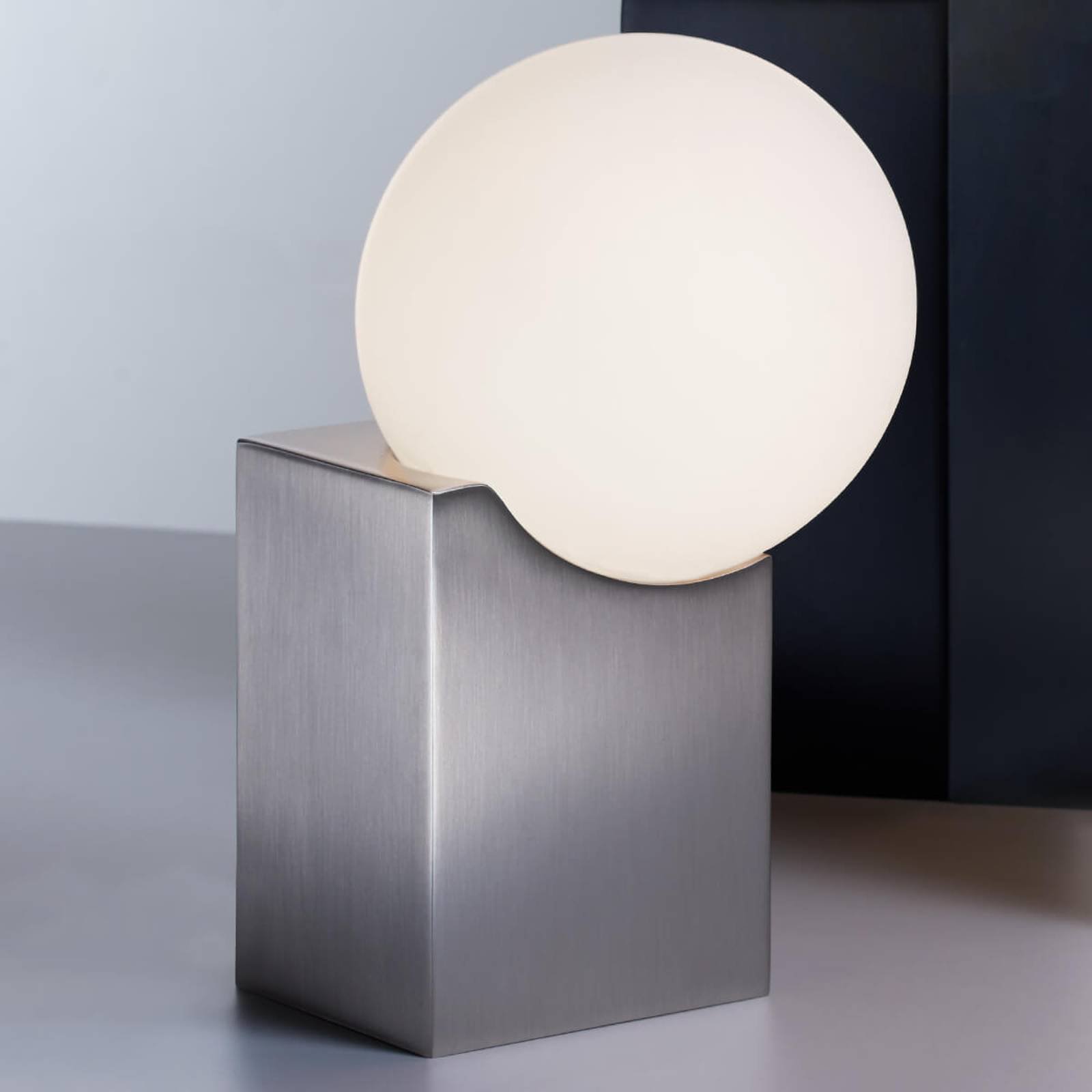 Bordlampe Cub 17,5 cm nikkel matte