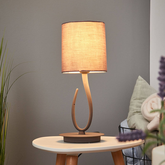 Bordlampe Lua med stoffskjerm, 16 cm