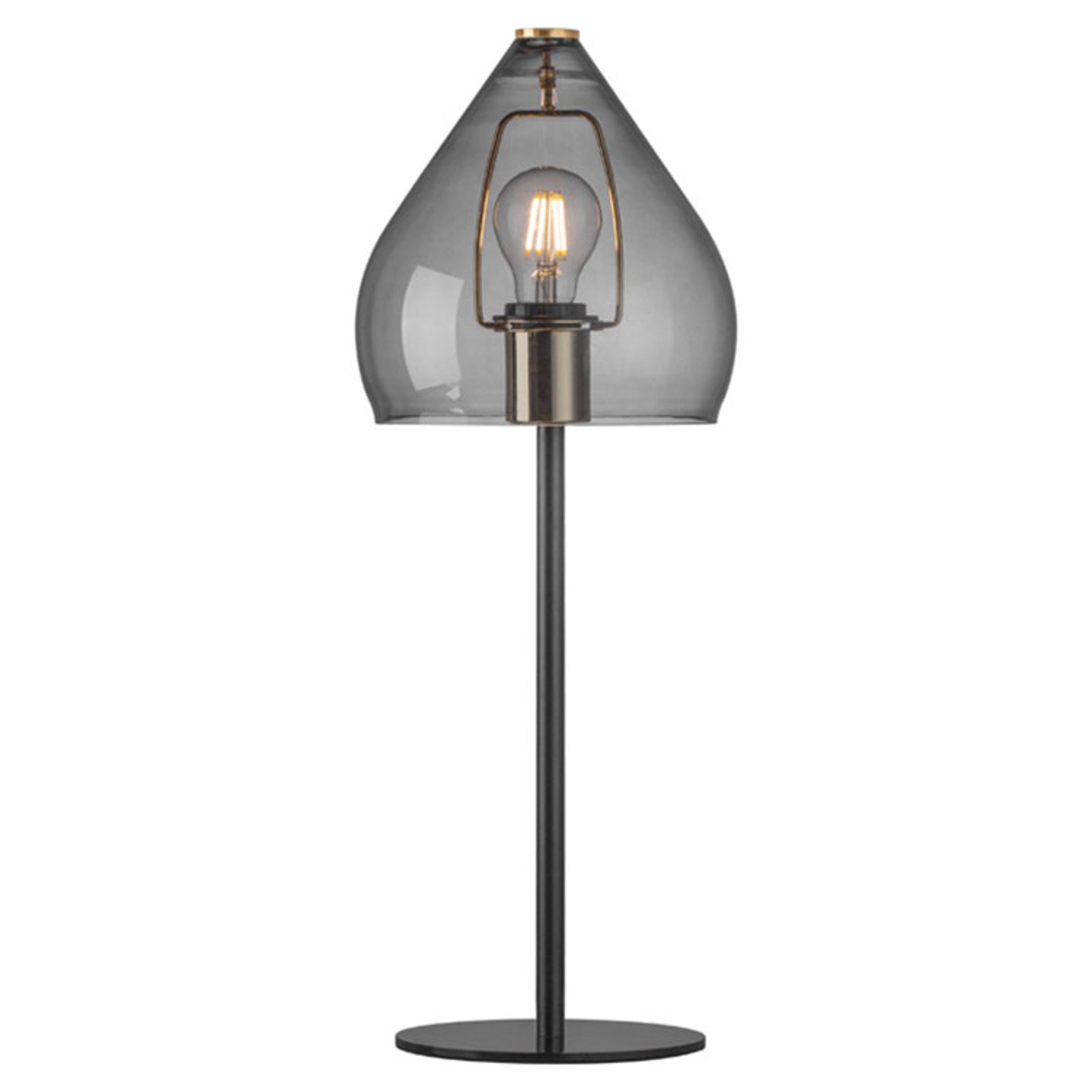 Bordlampe Sence med glasskjerm E27 - røykgrå