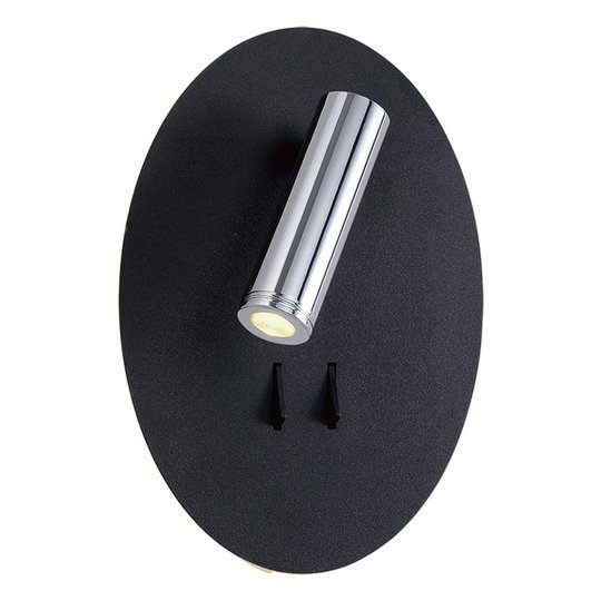 Lucande Kimo LED-vegglampe oval svart