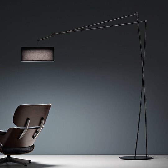 Prandina Effimera F50 gulvlampe blank svart