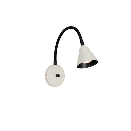 Relief Vegglampe Perlehvit/Matt svart GU10
