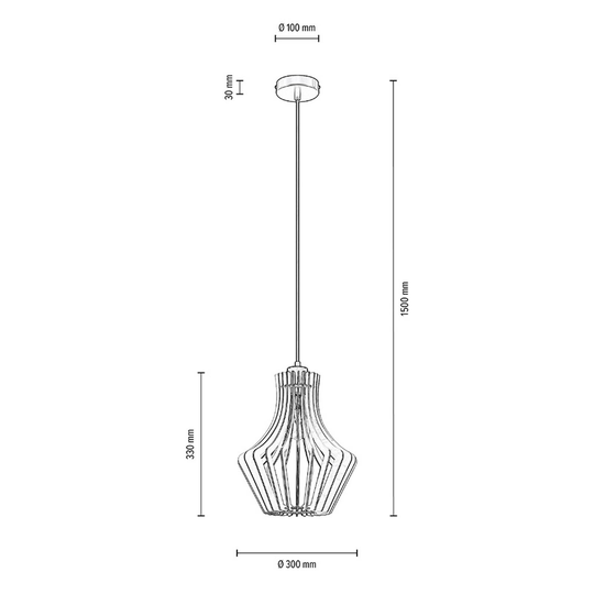 Envolight Floj hengelampe, kryssfinér bjørk Ø 30cm