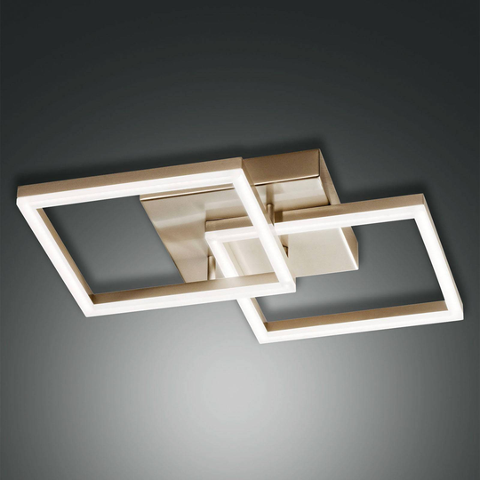 LED-taklampe Bard, 45x45cm, matt gull-finish