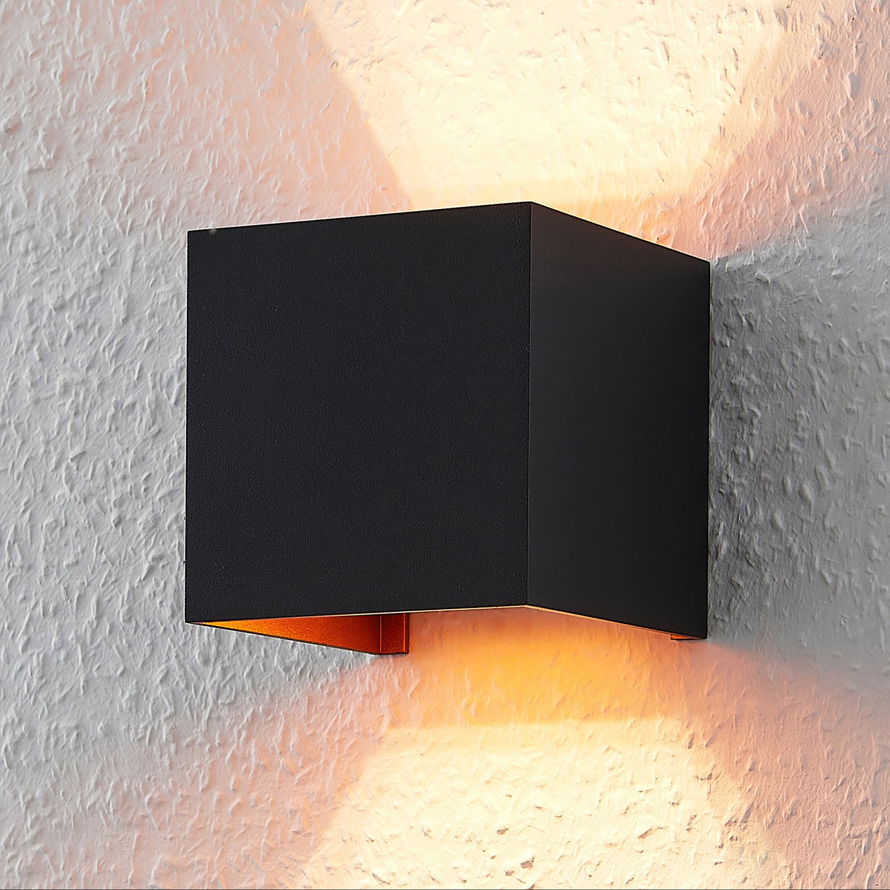 ELC Jördis vegglampe, G9, kantet, svart