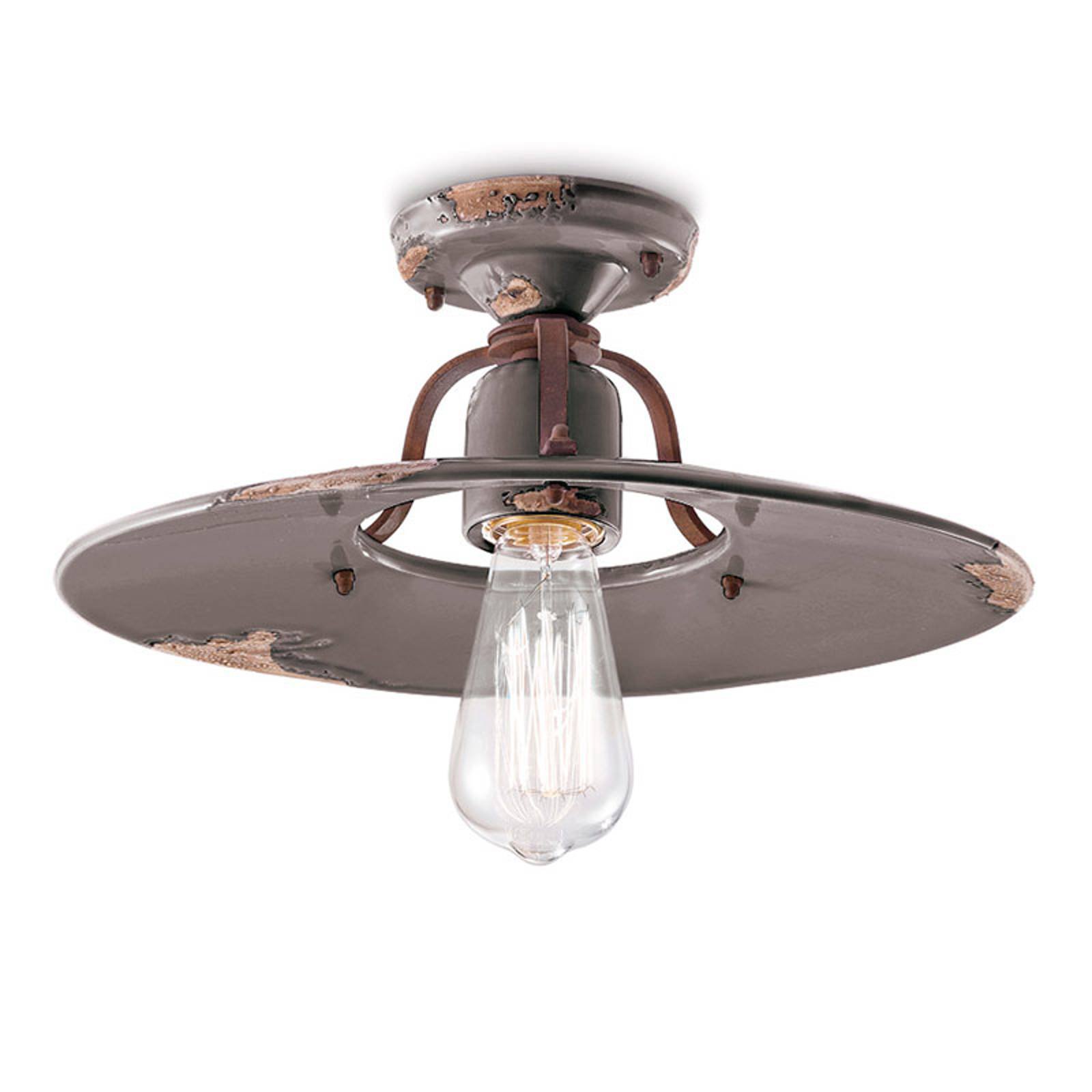 Taklampe i vintagestil C1445 i taube 40 cm