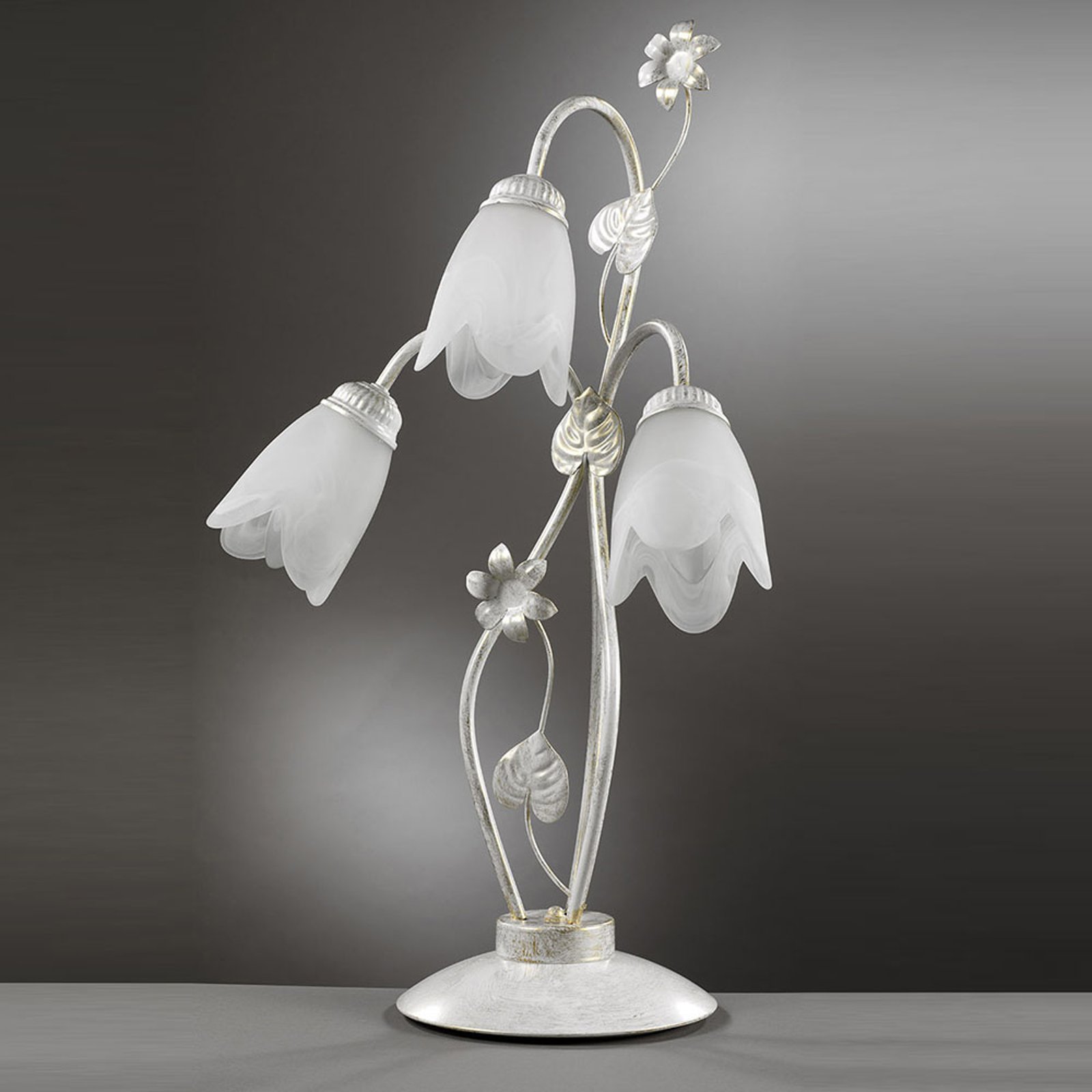 Florentine bordlampe Petunia, 3 lyskilder