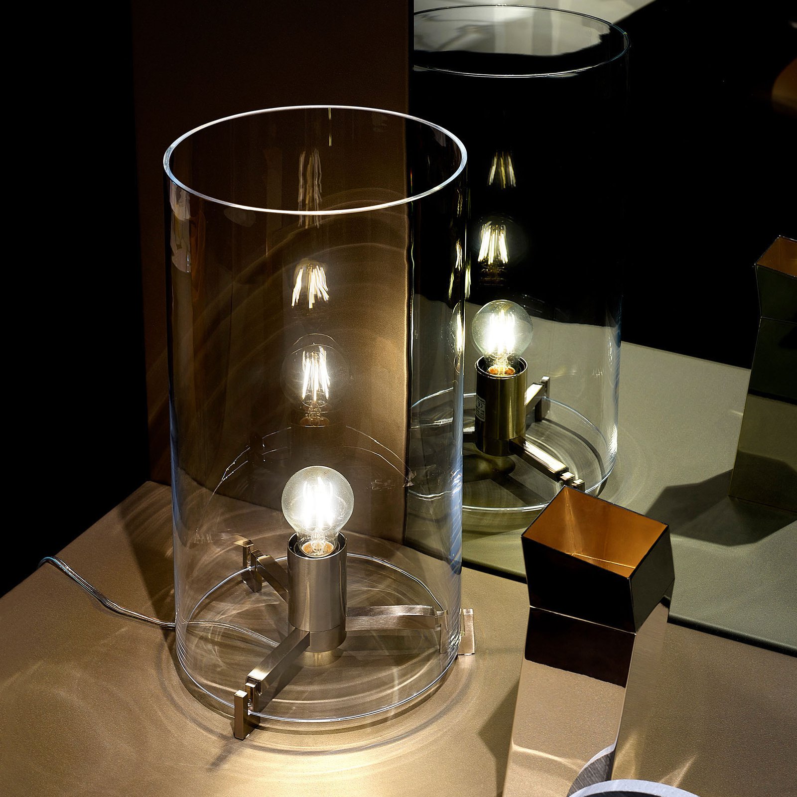 Prandina CPL T1 bordlampe krom glass transparent
