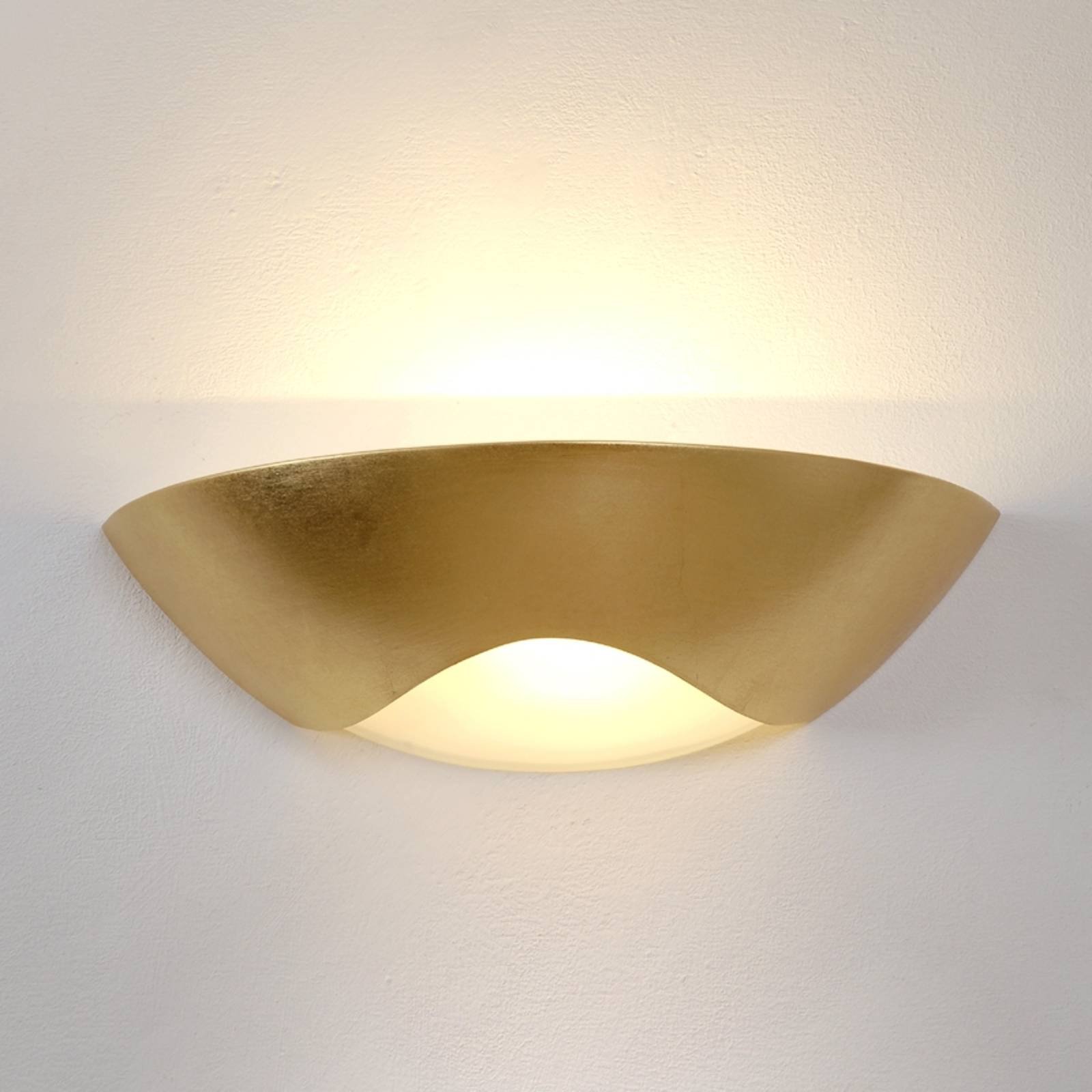 Eksklusiv Matteo Curve vegglampe, gull