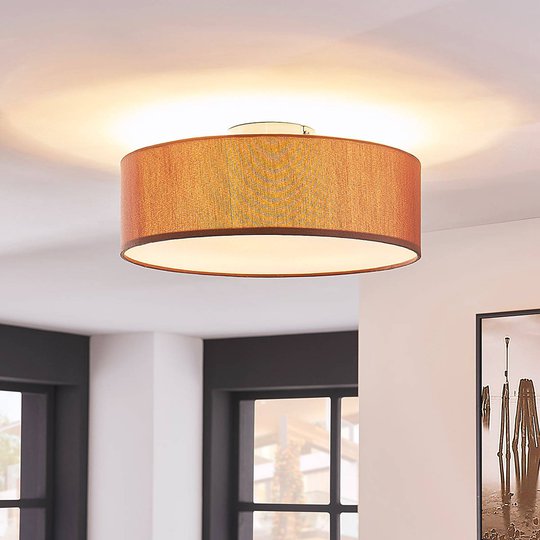 Elegant taklampe Sebatin i lysebrunt