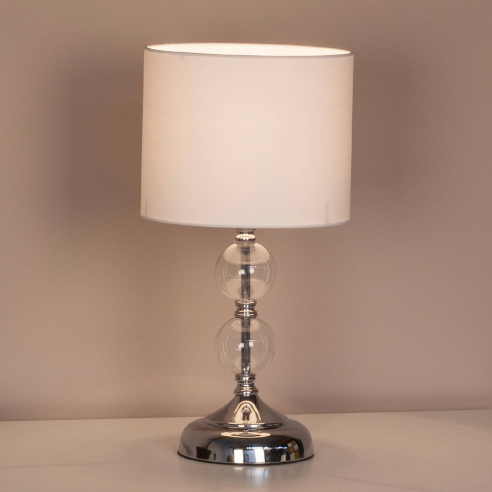 Dekorativ bordlampe Rom med tekstilskjerm