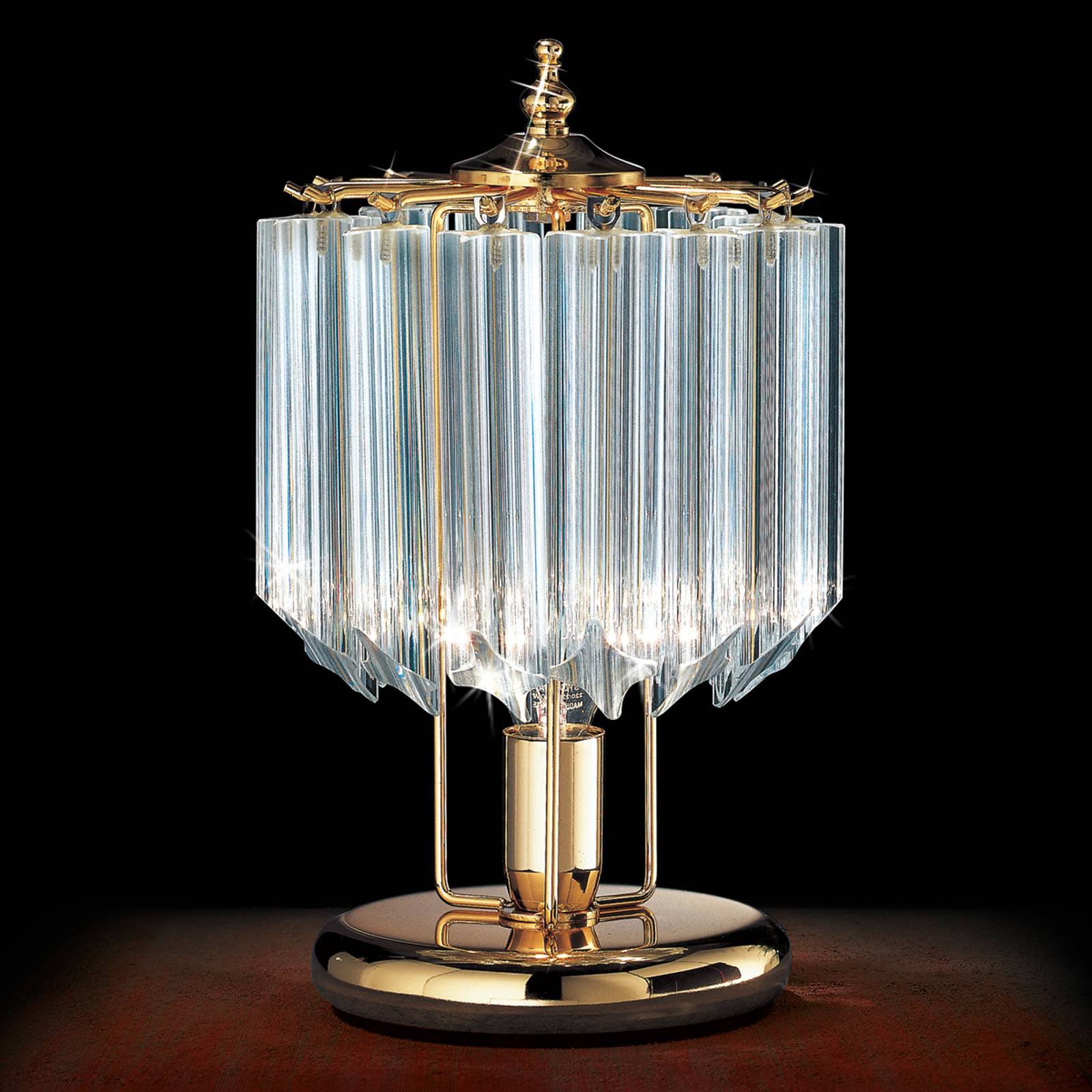 Cristalli bordlampe , 24 karat forgylt
