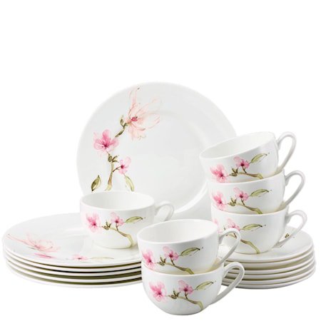 Jade Kaffesett Blomst 18 deler