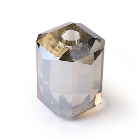 Krystallglass Lysestaker Grå Diamant