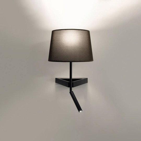 LOUM Bivio vegglampe med lesarm skjerm brun