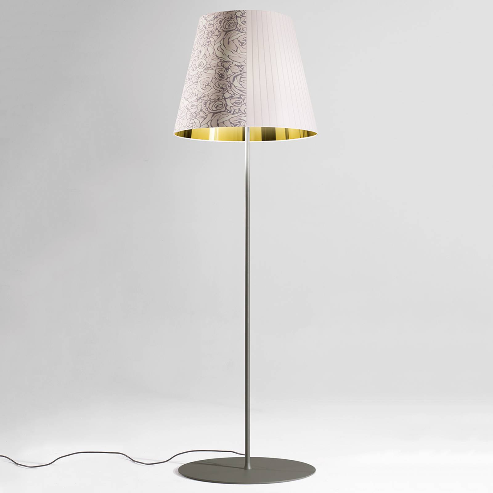 Dekorativ gulvlampe Melting Pot i hvit/gull