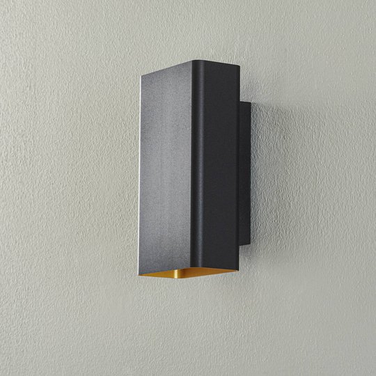 BEGA Studio Line-vegglampe smal svart/gull 22