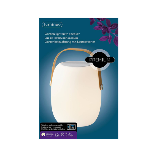 LED-bordlampe 895196 med høyttaler, varmhvit