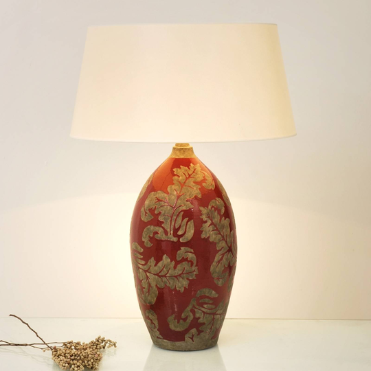 Bordlampe Toulouse rund, høyde 65 cm, rød