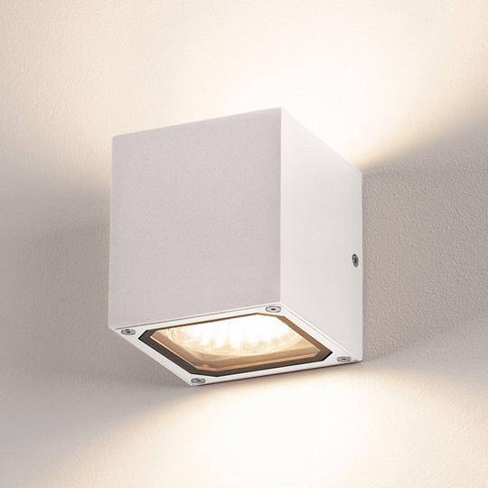 SLV Sitra Cube utendørs vegglampe, hvit