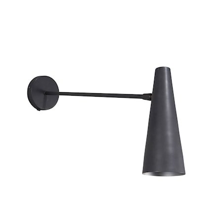 Vegglampe Matte Sort Avlang