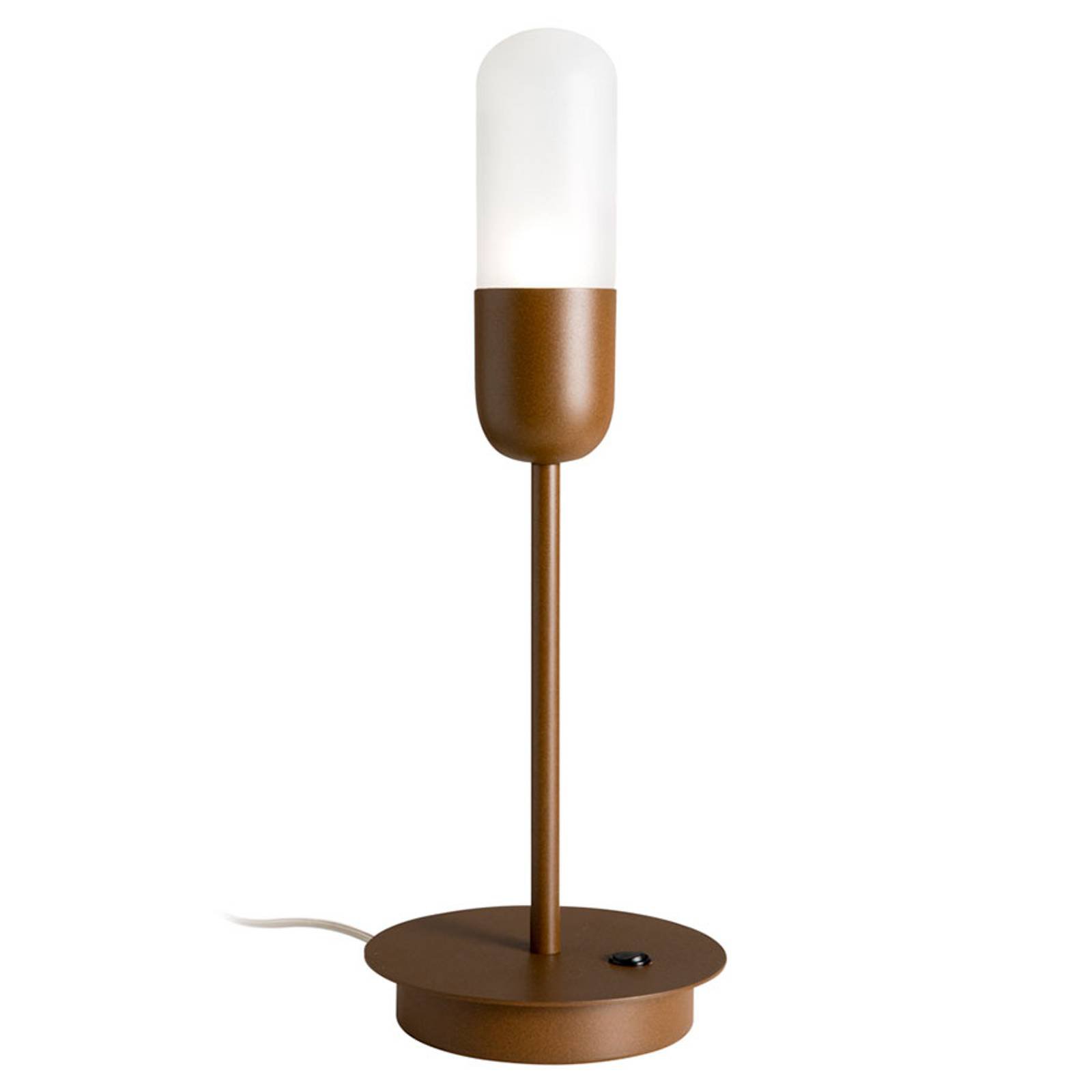 Bordlampe Capsule, rustbrun