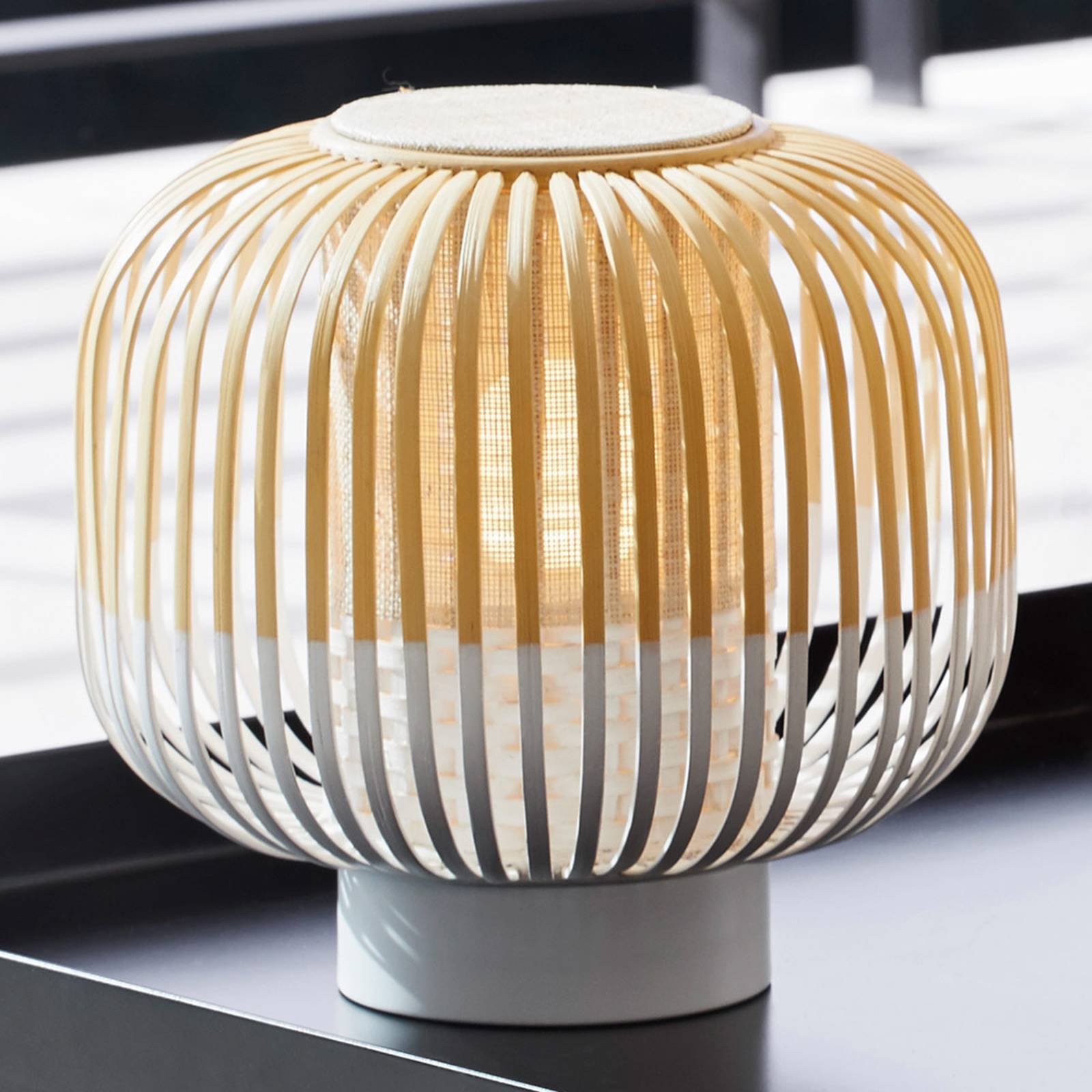 Forestier Bamboo Light S bordlampe, 24 cm, hvit