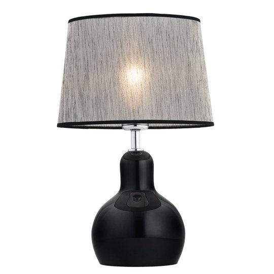 Bordlampe Lona med stoffskjerm, fot svart