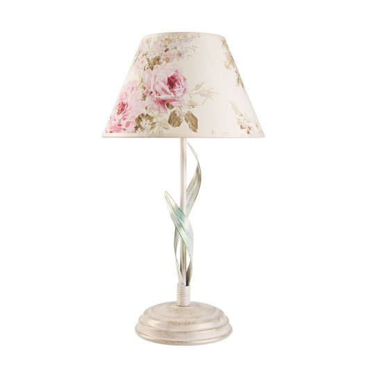 Bordlampe Sara med blomstermønsterskjerm