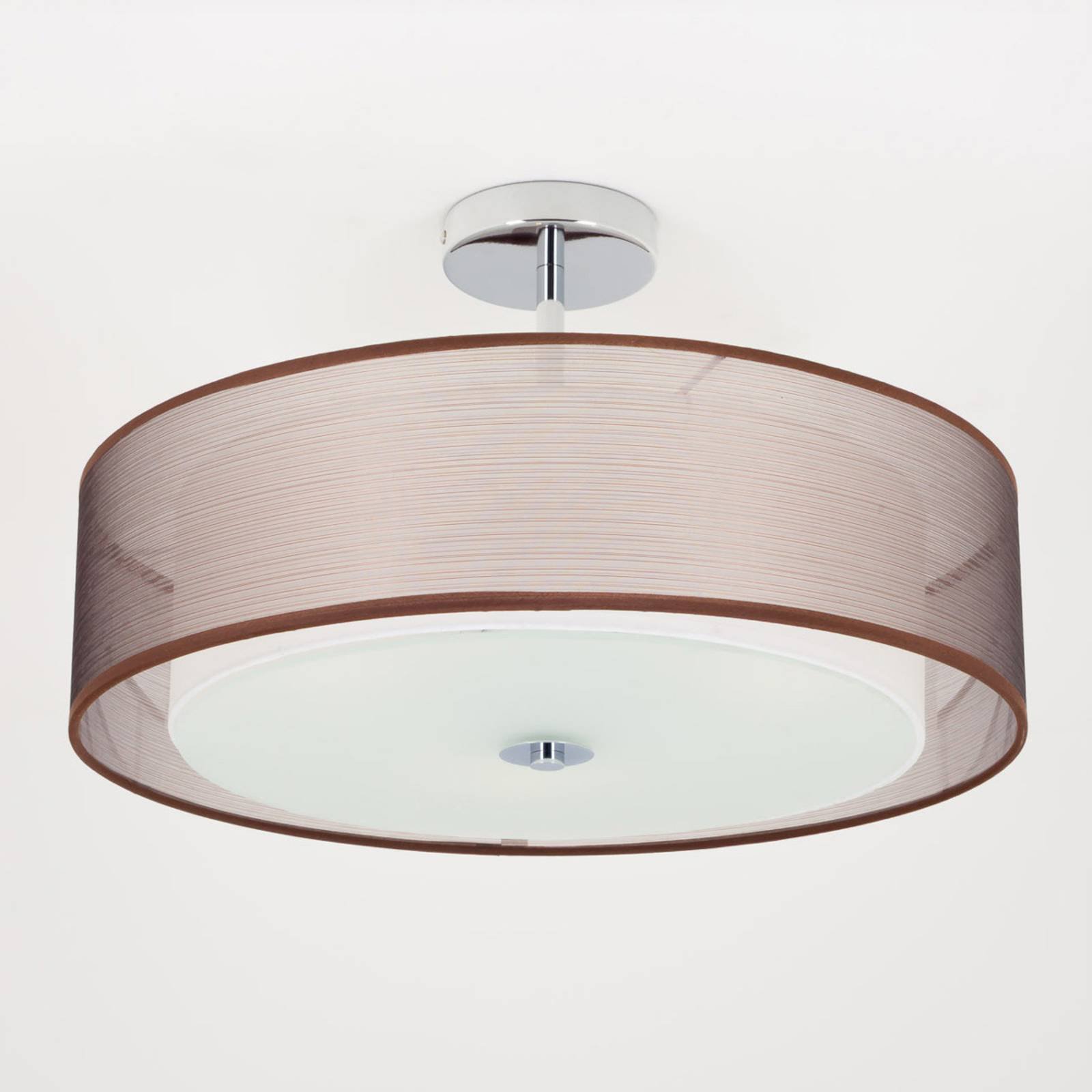 LED taklampe Pikka med brun skjerm