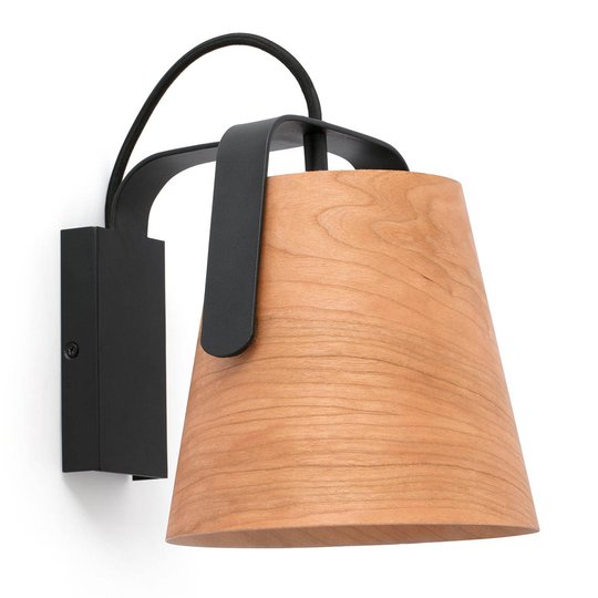 Vegglampe Stood med skjerm i kirsebærtre