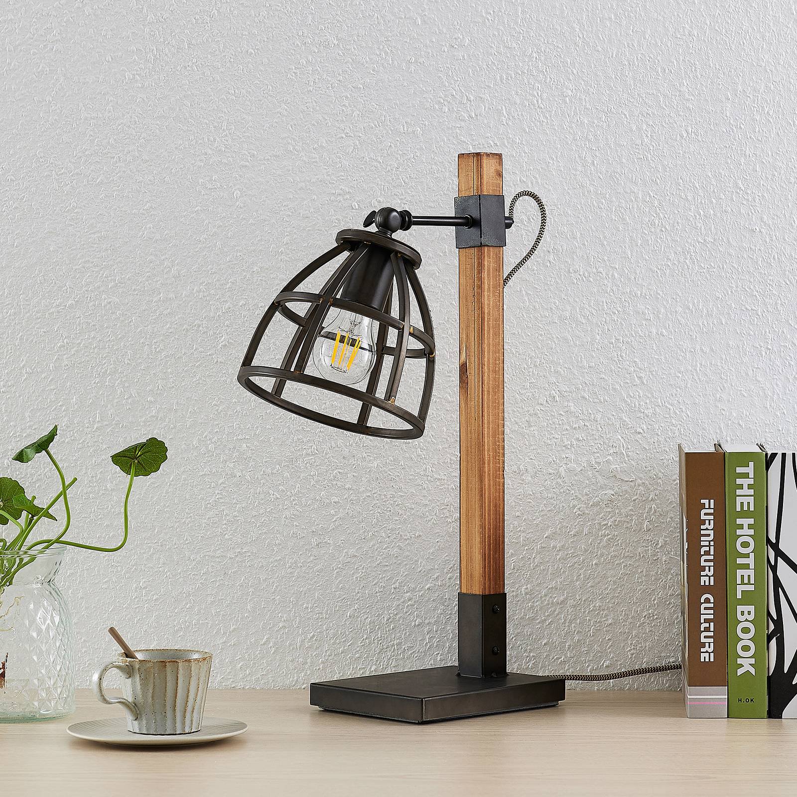 Lindby Tanina bordlampe med burskjerm