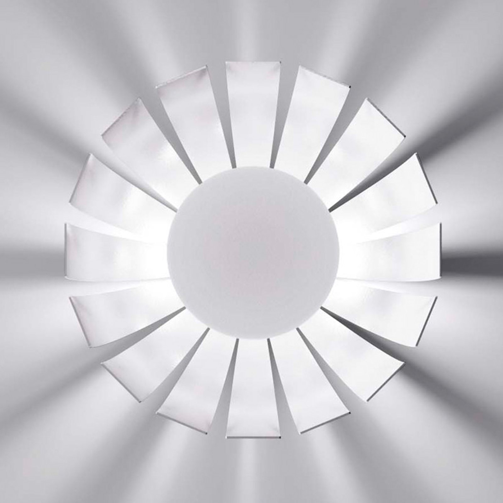 Hvit LED-designertaklampe Loto. 27 cm
